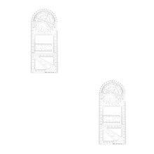 2St Multifunctionele Witte Plastic Geometrische Linialen Voor Student