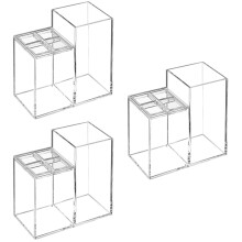 3Stk Kosmetik- Und Stiftehalter Transparent Für Schreibtisch