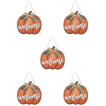 5Stk Holz Kürbis Türhänger Thanksgiving Orange Tür Herbst