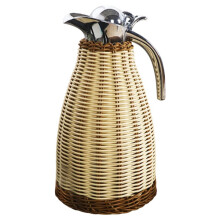 Handgefertigter, Traditioneller Wasserkocher Aus Bambusgewebe mit Edelstahl-Innenfutter, Dekoratives Küchenutensil, 2 L A