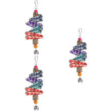 3Pcs Multi Wooden Bird Chewing Toys Parrot Hanging Foraging Playthings