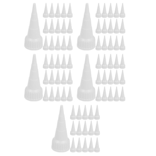 100Pcs White Caulk Tube Tips Plastic Nozzle Applicator Finisher Set