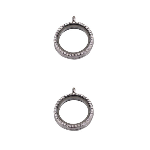 2Stk Anhänger DIY Kristall Living Memory Silber 1