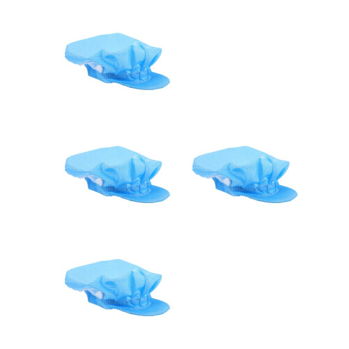 4Pcs Durable Breathable Work Hats Sky- Caps for Kitchen Use 2