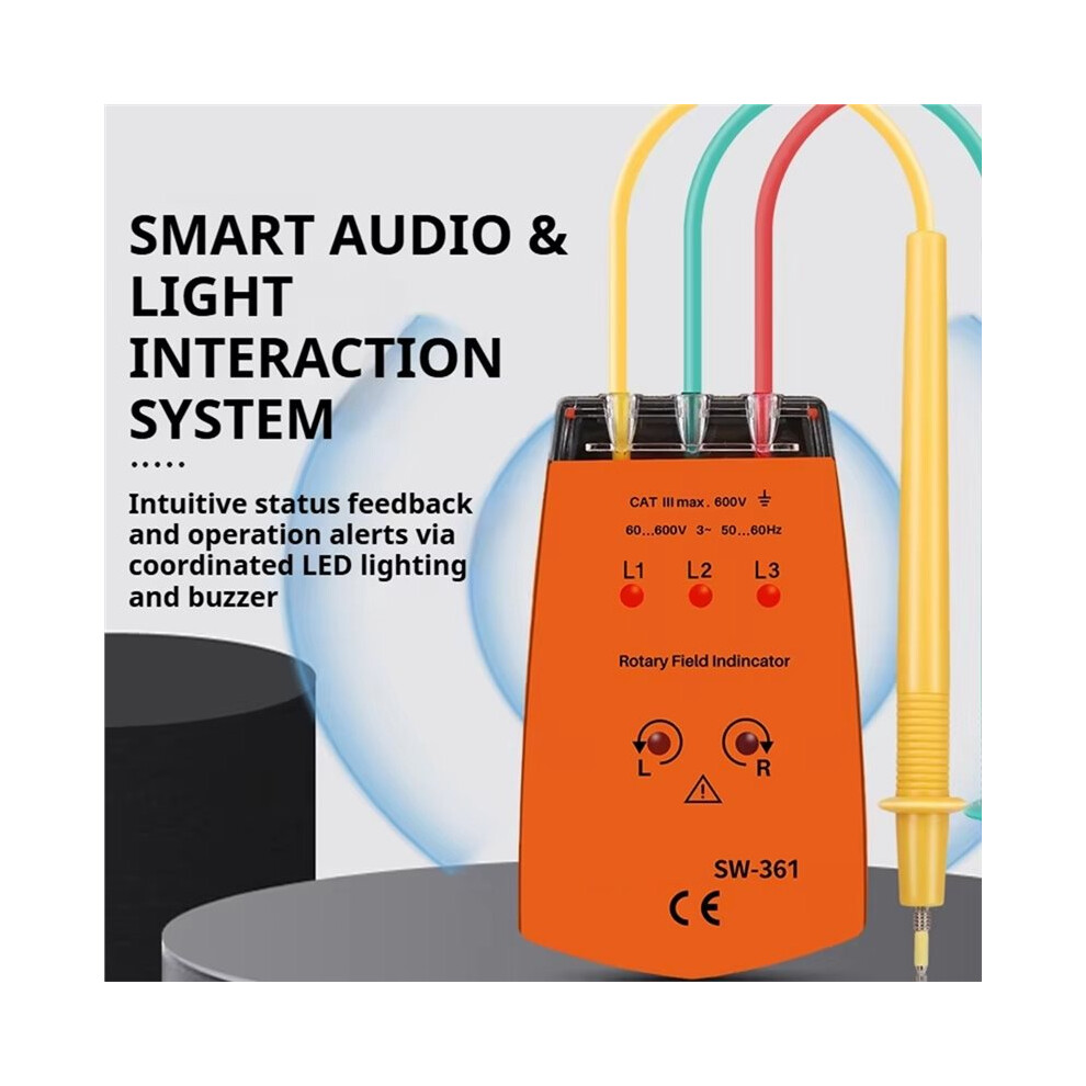 New Phase Sequence Tester, 3-Phase AC Rotation Meter, Voltage/Current ...