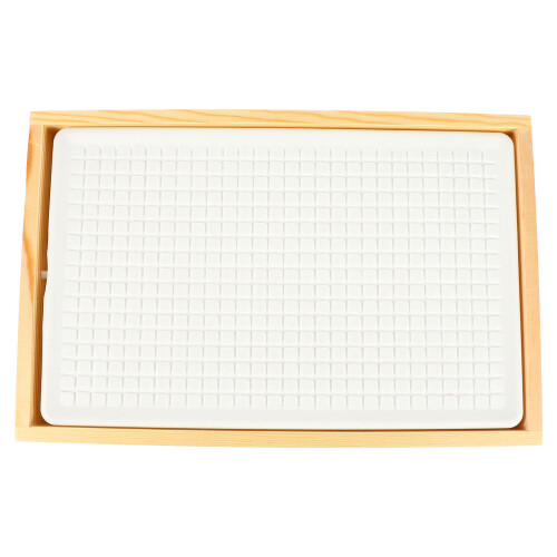 4Sets Sushi Plate Set Light Brown Cold Insulation Tray 1