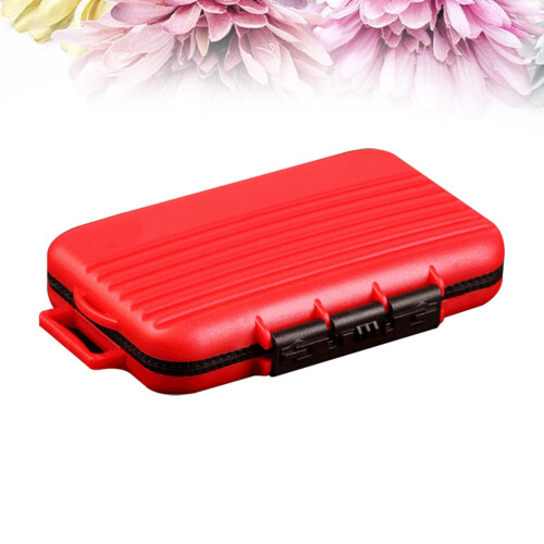 2Pcs Airtight Plastic Holder Red Shockproof Memory Storage Box 1