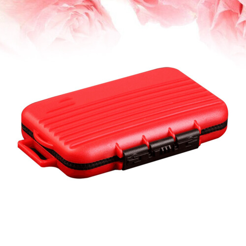 2Pcs Airtight Plastic Holder Red Shockproof Memory Storage Box 2
