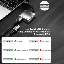 USB C to Dual -Compatible Adapter 4K@60hz USB C Hub Dual Monitor Extend Display for Air/Pro, Laptops