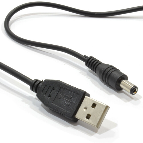 kenable USB to DC Power Cable - USB 2.0 for 2.1mm x 5.5mm 5v 2A 2000mA 1m