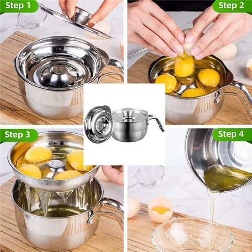 Egg Separators Egg Yolk Separato Stainless Steel Egg Separator Can Separate Multiple Eggs,for Kitchen Cooking and Baking 1