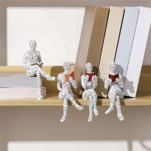 Reading Woman Figurine Pulp Woman Reading Bookshelf Decor Reading Woman Sculpture Ornament for Livingroom Bookshelf (04)