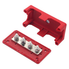 2PCS 300A Bus Bar Heavy Duty Power Distribution Block Busbar Box with 4XM8 (5/16Inch) Terminal Studs for Car RV Boat
