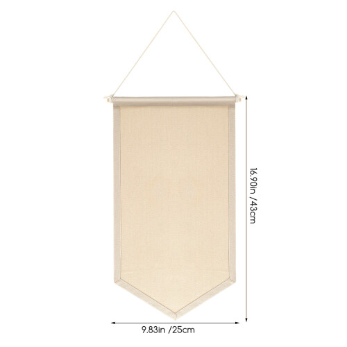 2Stk Halter Wand Banner Aus Canvas Holz Beige 2