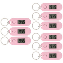 9Stk Mute Digitale Schlüsselanhänger Uhr Pink Kunststoff Für
