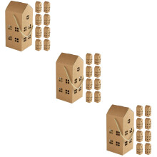30Pièces Boîtes Papier Créatives Forme Maison Khaki Pour Cadeaux