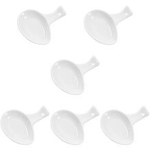 6Pcs Elegant White Ceramic Cutlery Holder Multi-Function Spoon Rest