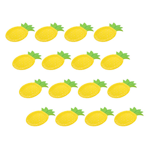 16Pièces Assiettes Papier Jetables Forme Ananas Couleur