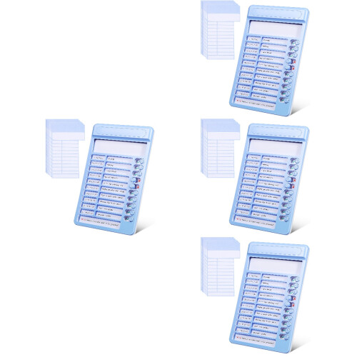 4Stk Blauer Chore Chart Mit Schieberegler, Täglicher Planer