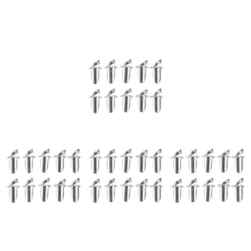 40Pièces Pour Ongles Argent Confortables Et Ajustables