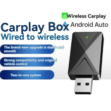 2 in 1 Carplay Box Wireless Carplay Adapter Plug for Android Auto Wired Carplay to Wireless Plug