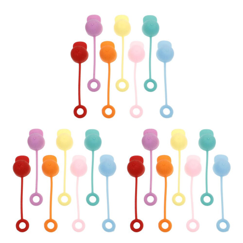 21Pièces Capuchons Pailles Silicone Multicolores Hygiène