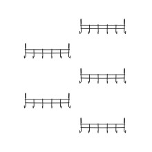 5Pcs Heavy Duty Wall Mount Hooks Organizer Black Metal for Garage Use