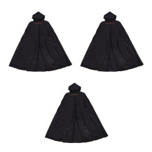3St Renaissance Halloween Mantel Met Capuchon Zwart Polyester