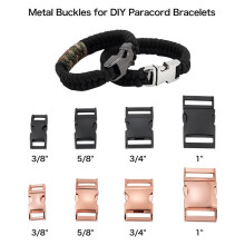 6Pcs Paracord Bracelet Buckles 6Pcs Metal Quick Release Buckles Belt Buckle,1 Inch Black