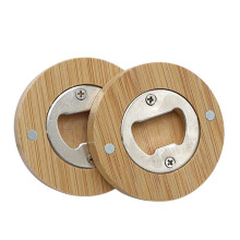 60 Stück DIY Flaschenöffner Aus Bambus im Runder Form, Untersetzer, Kühlschrankmagnet, Kühlschrankaufkleber, Bar-Dekoration, Bierflaschenöffner