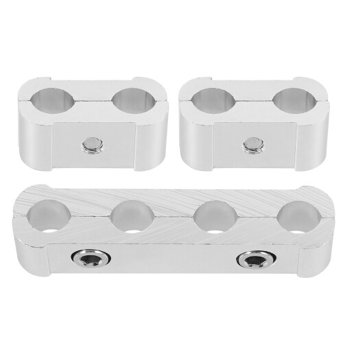 3Sets Zündkerzenkabelhalter Aluminium Auto Drahtscheiben Silber Set 1