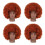 4Pièces Perruques Courtes Afro Marron Respirable Pour Fêtes Cosplay 1