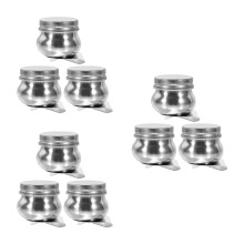 9Pcs Silver Steel Artist Paint Mixing Cups with Clip for Outdoor Use