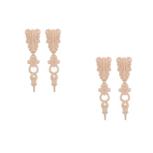 4Pièces Appliques Bois Beige À Coller Décoration Meubles Élégante