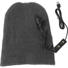 1 Unité Bonnet Tricoté Gris Hiver Chauffant Réglable Chaud