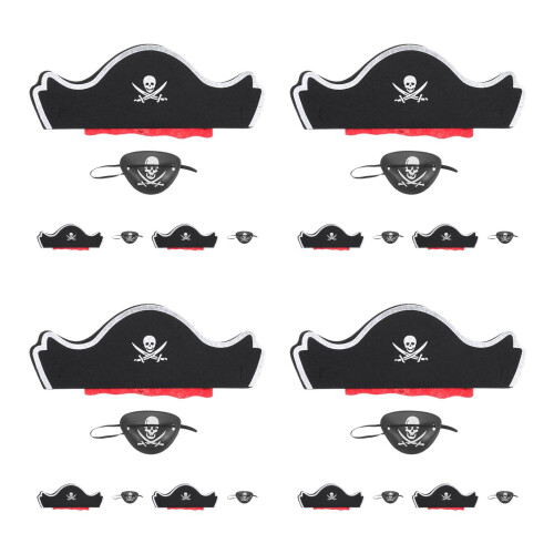 24 Pièces Ensemble De Chapeau De Pirate Cache-Œil Pour Enfant