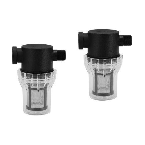 2Pcs High Efficiency Black Plastic Water Hose Inline Strainer Filter 2