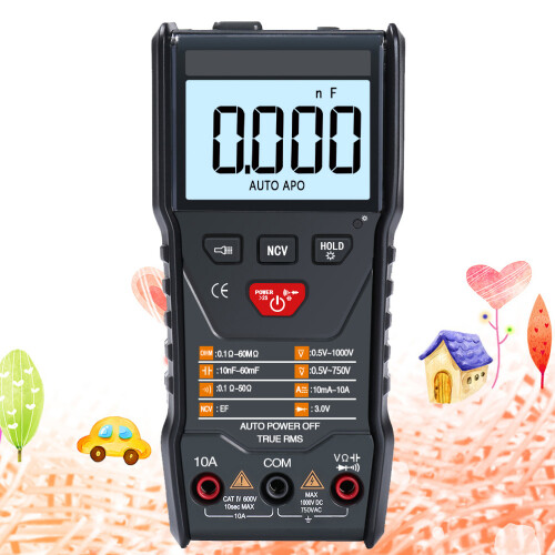 2Pcs Handheld Digital Multimeter Black for Home Use Accurate Testing 2