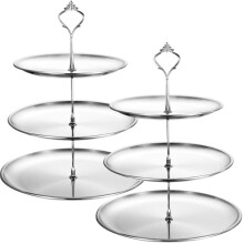 Cake Stands Stainless Steel Tiered Cupcake Stand 3 Tier Serving Tray Platters Table Display Cupcake Tower Cake Plates