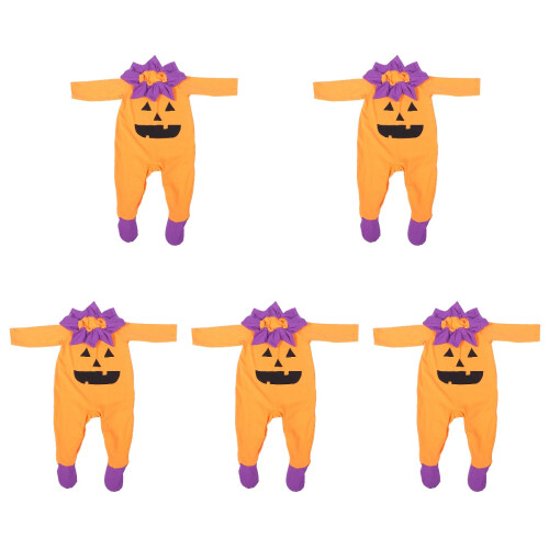 5Stk Halloween Baby Langarm Romper Orange Weicher 2