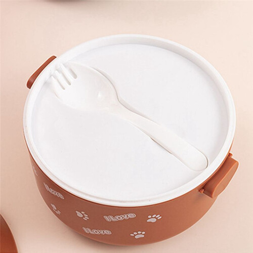 Stackable Bento Box Portable Leak Proof Bento Box Japanese Style Double-Layer Bento Box White 2