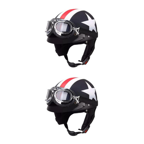 2Pcs Open Face Motorcycle ABS Material Multi Color with Visor 2