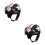 2Pcs Open Face Motorcycle ABS Material Multi Color with Visor 4