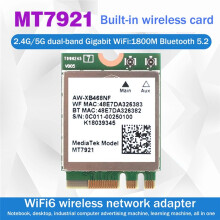MT7921 WIFI6 2.4G 5G Tarjeta de Red Gigabit Computadora de Escritorio Laptop Tarjeta de Red InaláMbrica Incorporada con Antena Incorporada