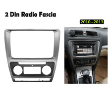 2Din Autoradio-Blende für Octavia Auto AC 2010-2013 Armaturenbrett Video DVD Player Verkleidungsrahmen Montageleiste