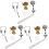 3Pcs Silver Trombone Draining Bond Mountings with Cork Pad for Repair 4