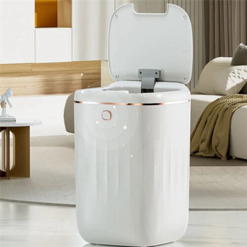 Trash Can Automatic Sensor Garbage Bin Capacity Induction Trash Can for Kitchen Bathroom Black 2
