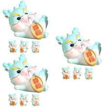 12Pcs Blue Resin Mini Dragon Figurines Cute Car Interior Decor