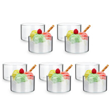 10Stk Stilvolle Transparente Glasbecher Dessert Pudding Eis Mehrzweck