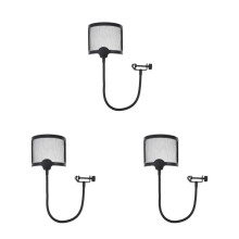 3Pièces Filtre Anti-Vent Microphone Noir Protection